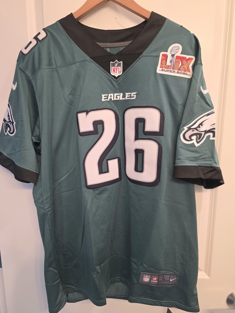 Nike Philadelphia Eagles Saquon Barkley #26 Super Bowl LIX On-Field Jersey...